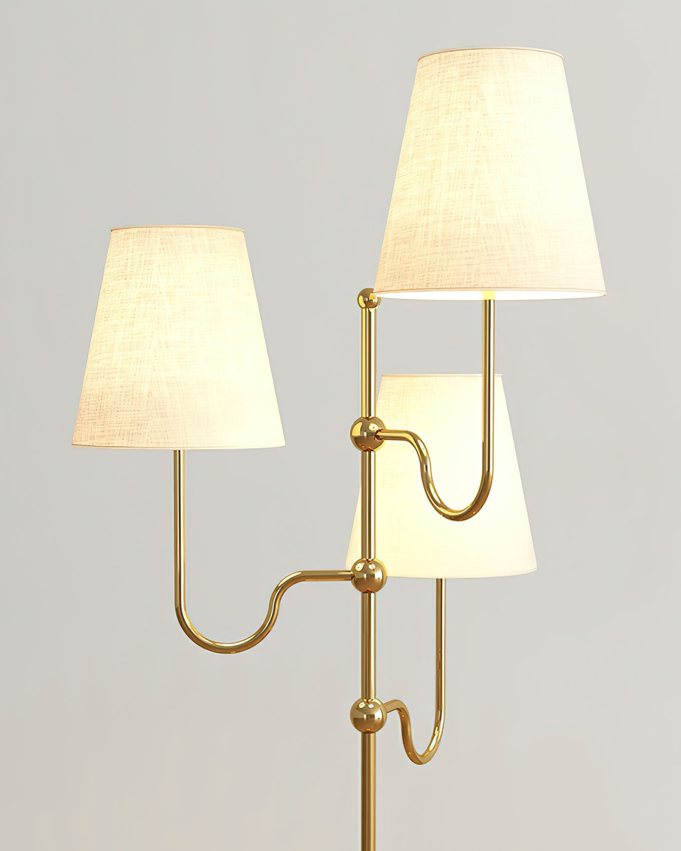 Serenade Floor Lamp with LED, Indoor, Walnut and Gold Finish