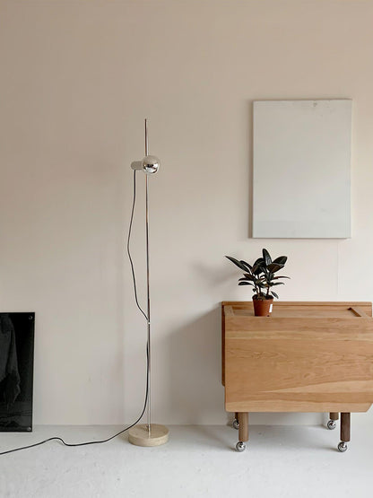 Sereno Floor Lamp with Marble Base and Stainless Steel Arm