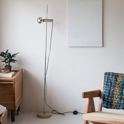 Sereno Floor Lamp with Marble Base and Stainless Steel Arm