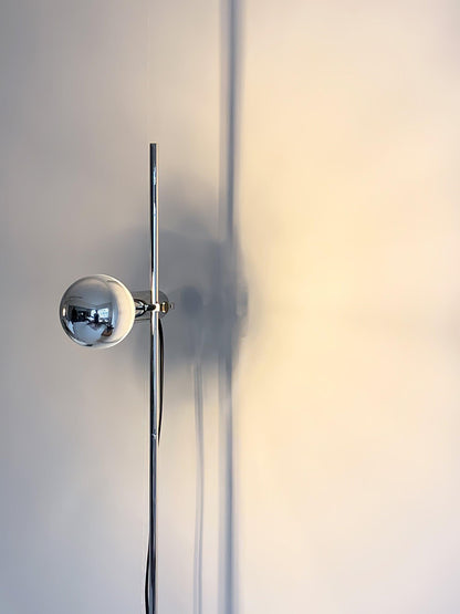 Sereno Floor Lamp with Marble Base and Stainless Steel Arm