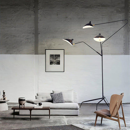 Serge Mouille Floor Lamp Three-Arm LED Indoor Lighting