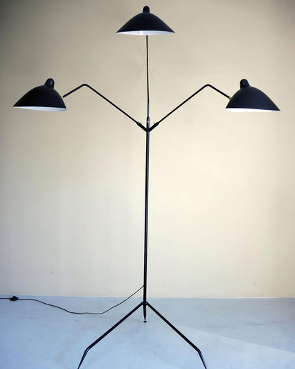 Serge Mouille Floor Lamp Three-Arm LED Indoor Lighting