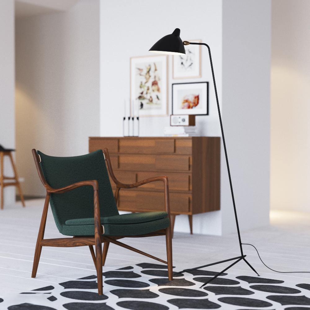 Serge Mouille Floor Lamp Three-Arm LED Indoor Lighting