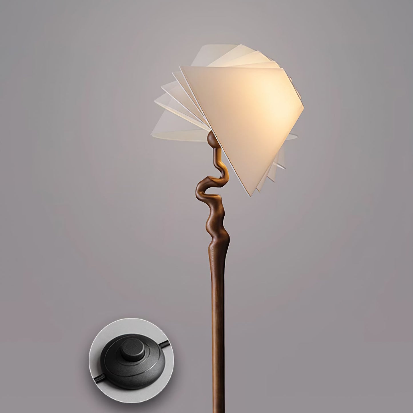 Serpentine Twist Floor Lamp with Adjustable Shade LED Indoor