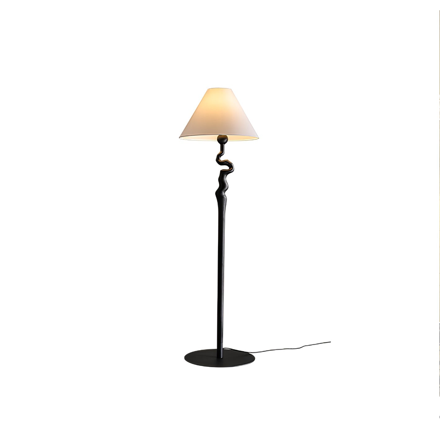 Serpentine Twist Floor Lamp with Adjustable Shade LED Indoor