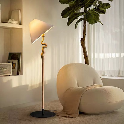 Serpentine Twist Floor Lamp with Adjustable Shade LED Indoor