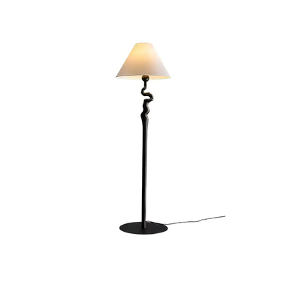 Serpentine Twist Floor Lamp with Adjustable Shade LED Indoor