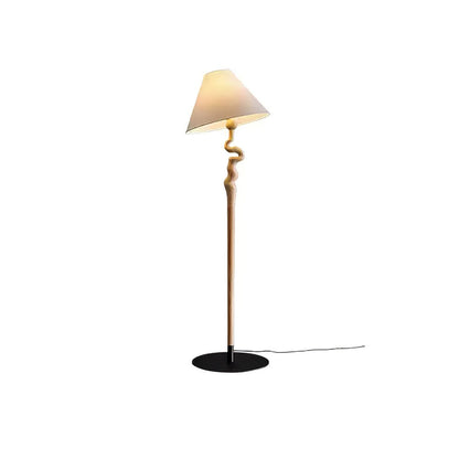 Serpentine Twist Floor Lamp with Adjustable Shade LED Indoor