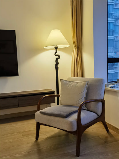 Serpentine Twist Floor Lamp with Adjustable Shade LED Indoor