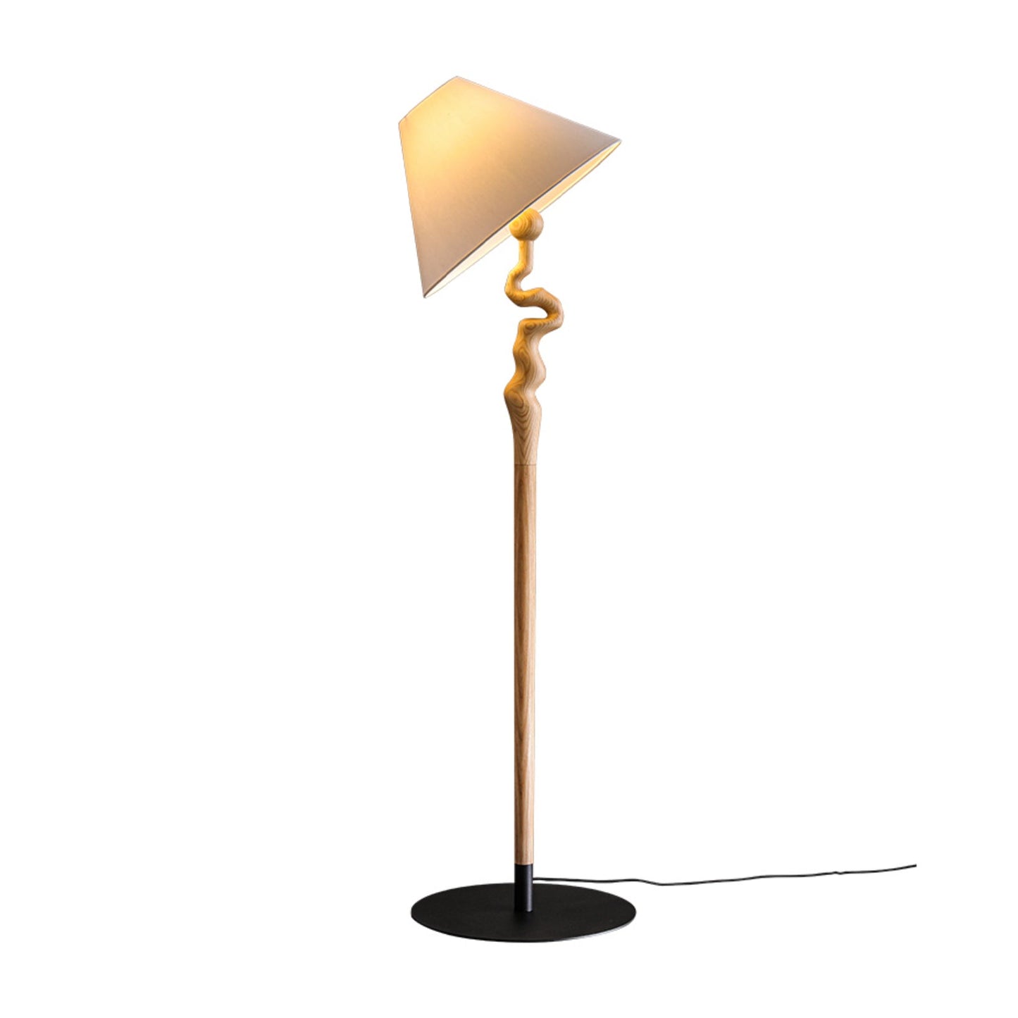 Serpentine Twist Floor Lamp with Adjustable Shade LED Indoor