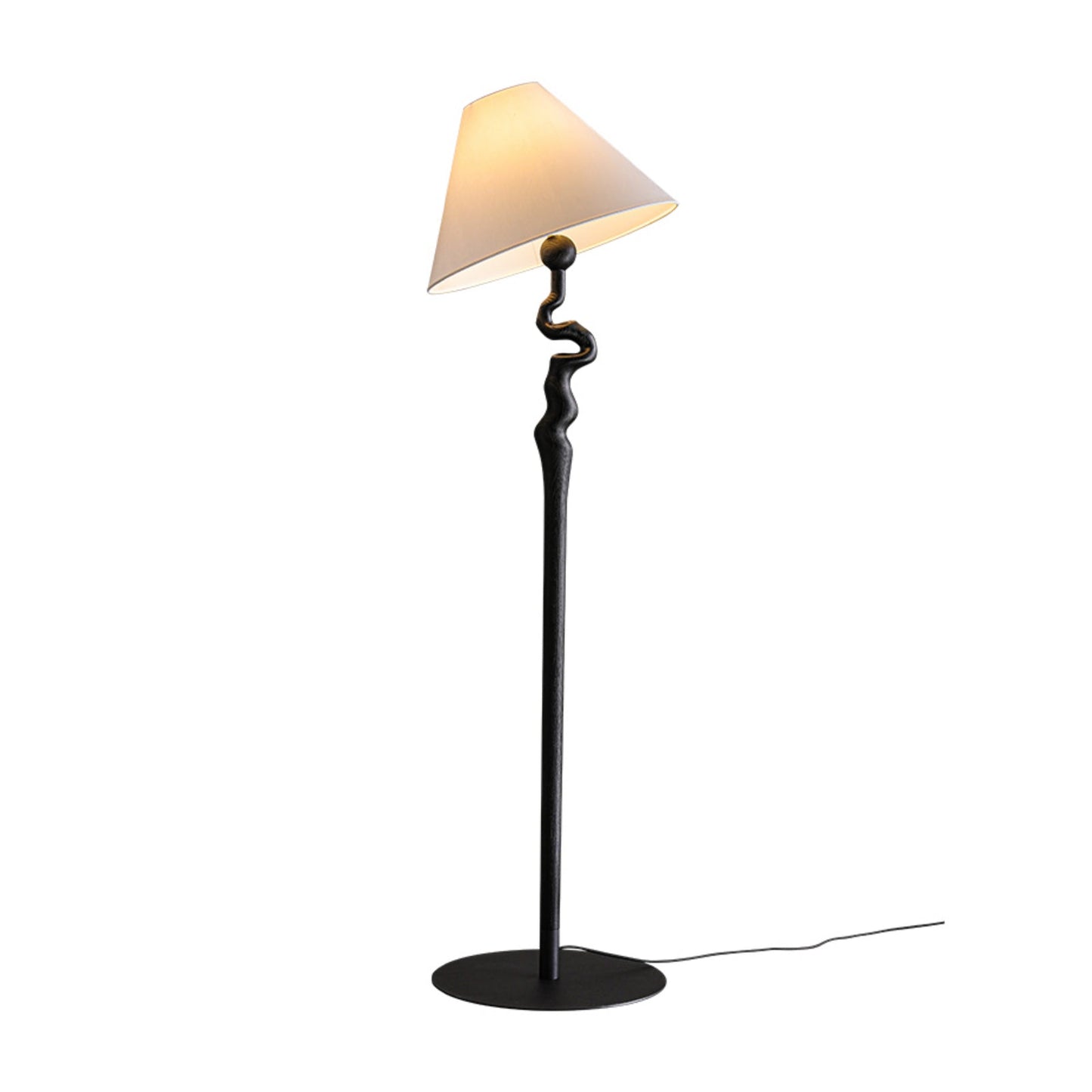 Serpentine Twist Floor Lamp with Adjustable Shade LED Indoor