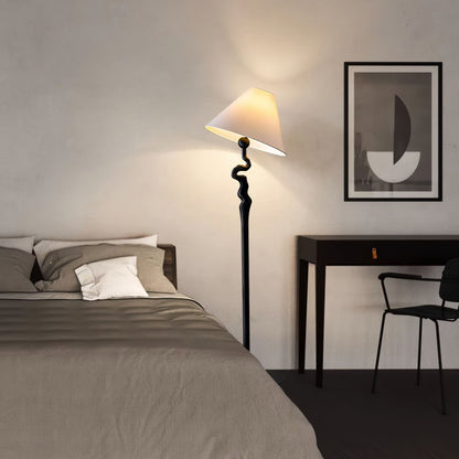 Serpentine Twist Floor Lamp with Adjustable Shade LED Indoor