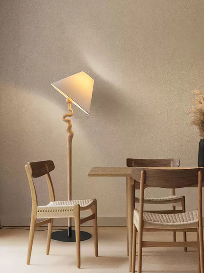 Serpentine Twist Floor Lamp with Adjustable Shade LED Indoor