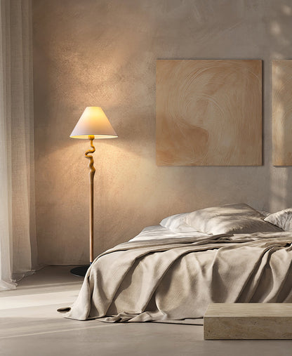 Serpentine Twist Floor Lamp with Adjustable Shade LED Indoor
