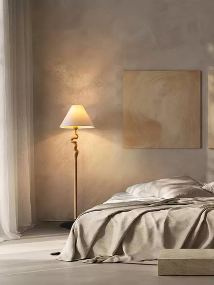 Serpentine Twist Floor Lamp with Adjustable Shade LED Indoor
