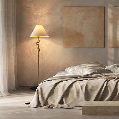 Serpentine Twist Floor Lamp with Adjustable Shade LED Indoor