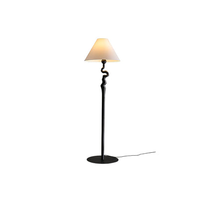 Serpentine Twist Floor Lamp with Adjustable Shade LED Indoor
