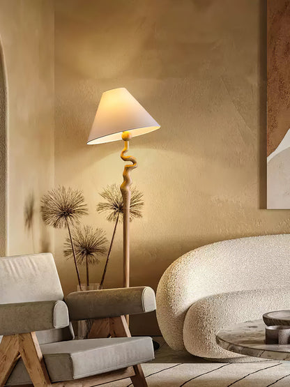 Serpentine Twist Floor Lamp with Adjustable Shade LED Indoor