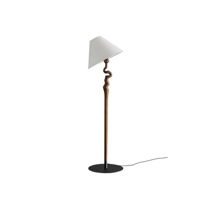 Serpentine Twist Floor Lamp with Adjustable Shade LED Indoor