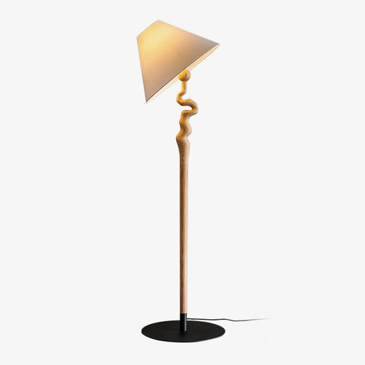 Serpentine Twist Floor Lamp with Adjustable Shade LED Indoor