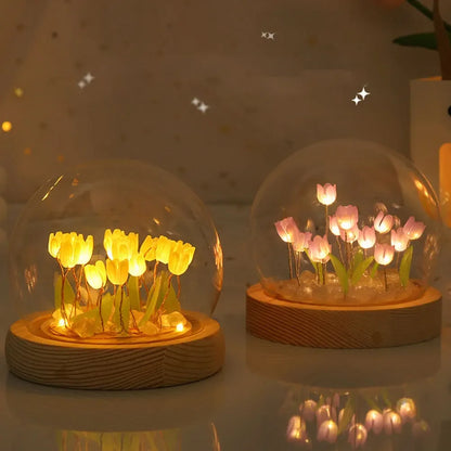 Handmade Tulip Night Lamp with Elegant Glass Cover - TulipGlass