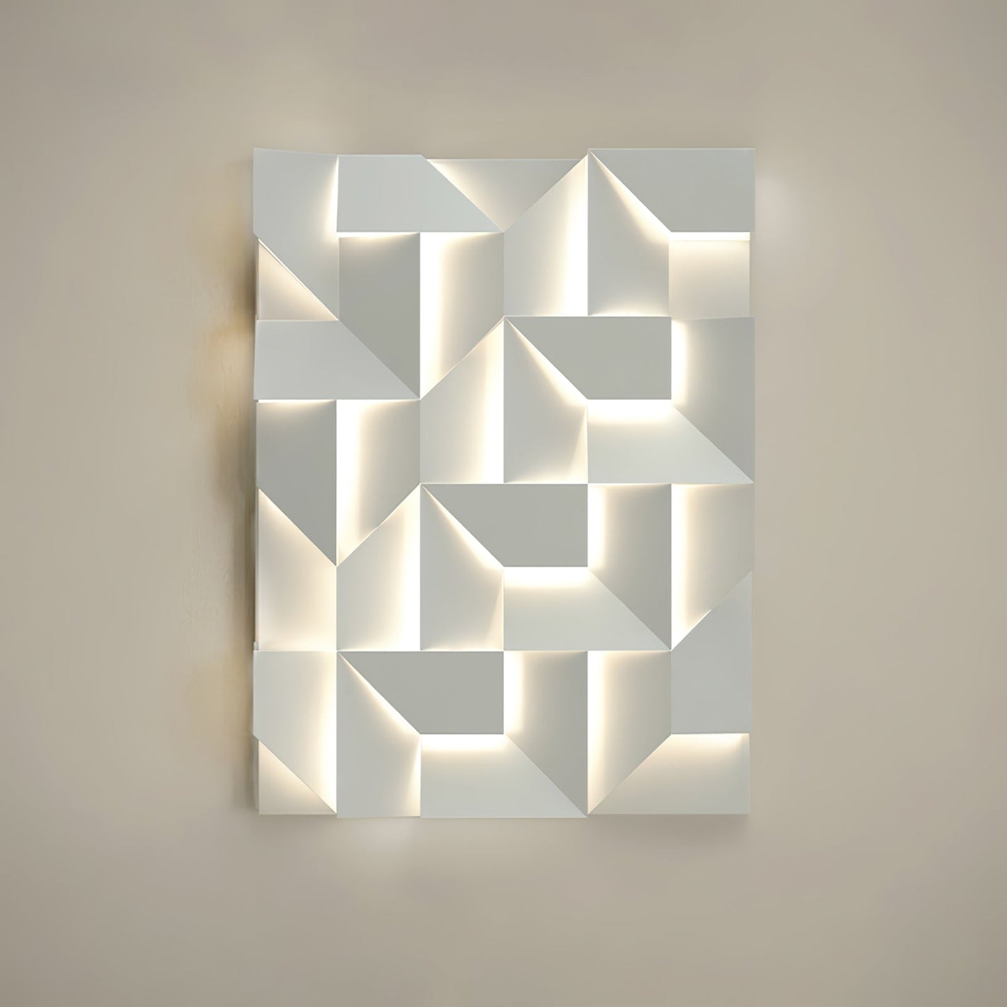 Shadows Grand Plug-in Sconce LED Wall Light - White Metal
