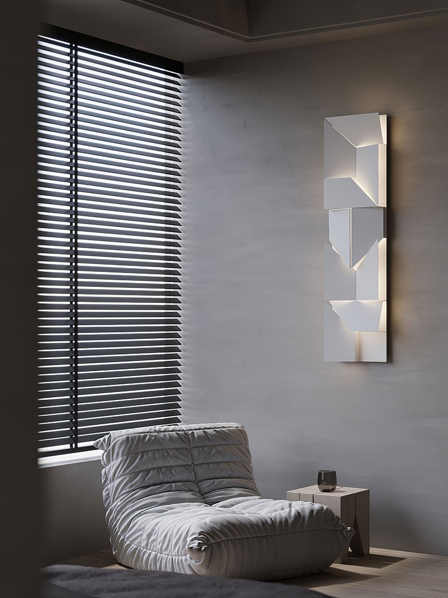 Shadows Grand Plug-in Sconce LED Wall Light - White Metal