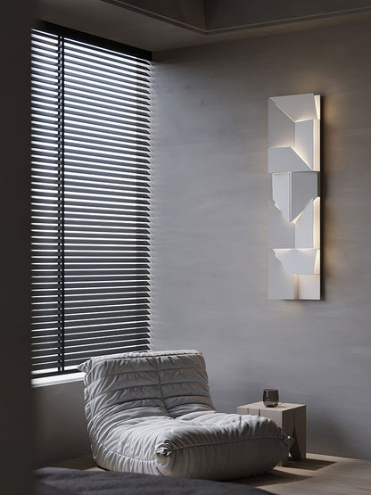 Shadows Grand Plug-in Sconce LED Wall Light - White Metal