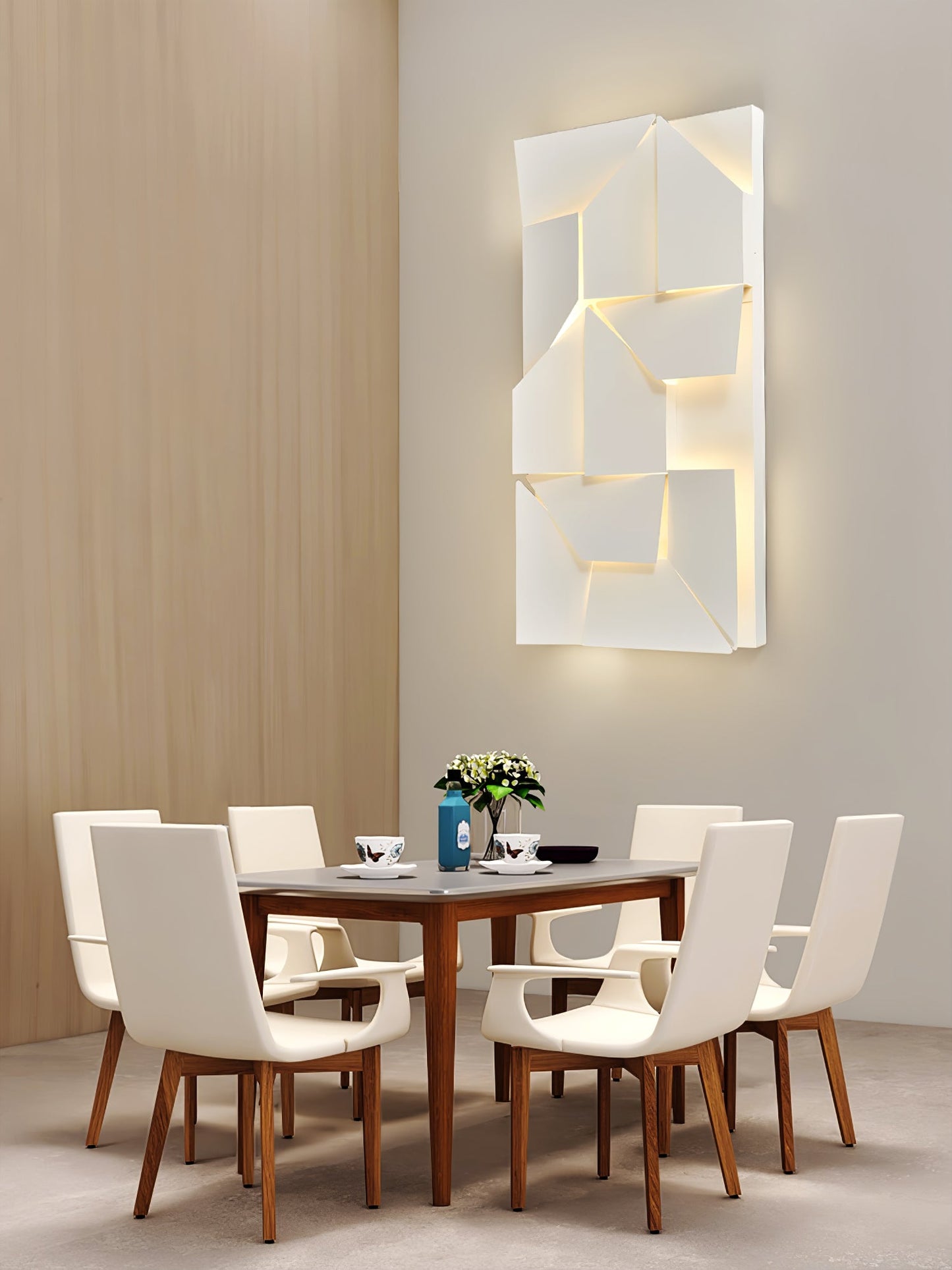 Shadows Grand Plug-in Sconce LED Wall Light - White Metal