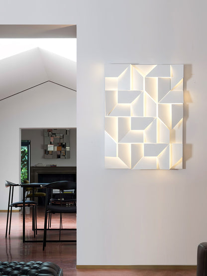 Shadows Grand Plug-in Sconce LED Wall Light - White Metal