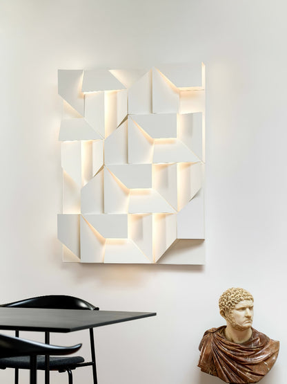 Shadows Grand Plug-in Sconce LED Wall Light - White Metal