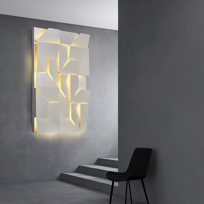 Shadows Grand Plug-in Sconce LED Wall Light - White Metal