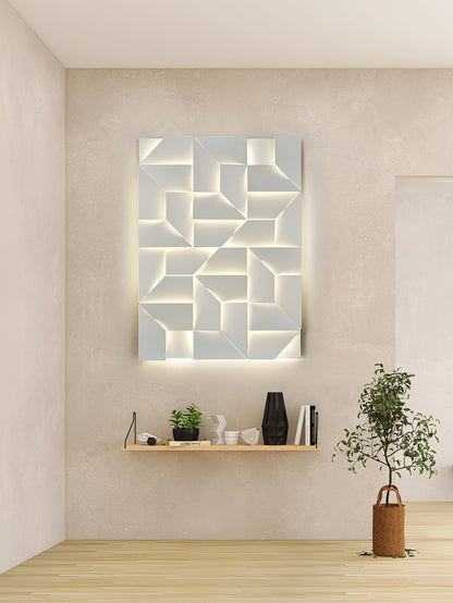 Shadows Grand Plug-in Sconce LED Wall Light - White Metal