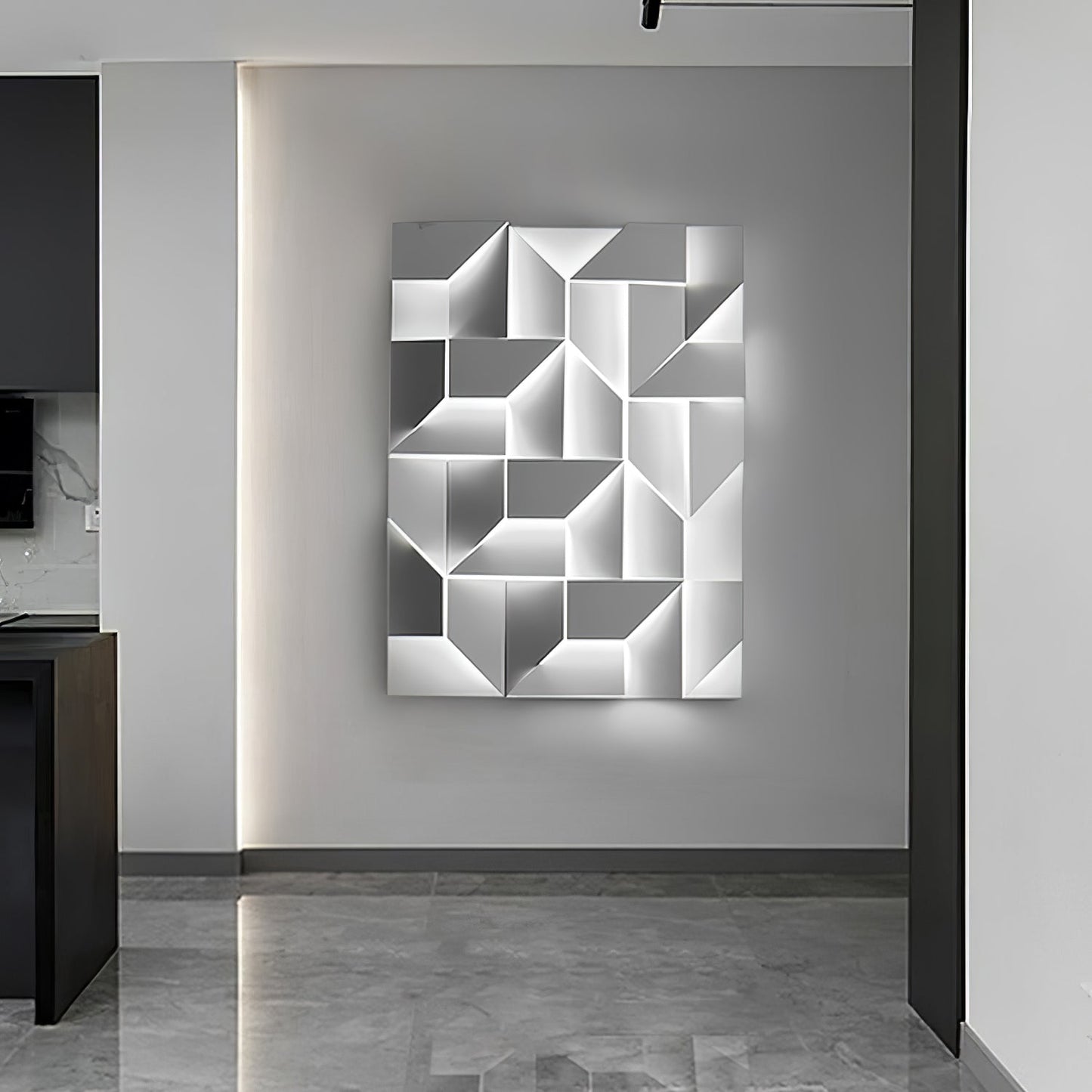 Shadows Grand Plug-in Sconce LED Wall Light - White Metal