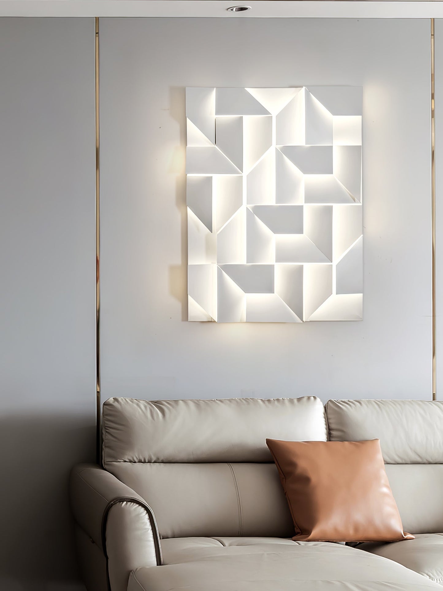 Shadows Grand Plug-in Sconce LED Wall Light - White Metal