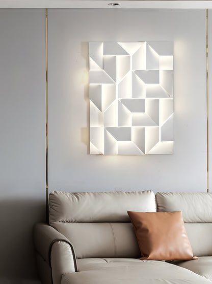 Shadows Grand Plug-in Sconce LED Wall Light - White Metal