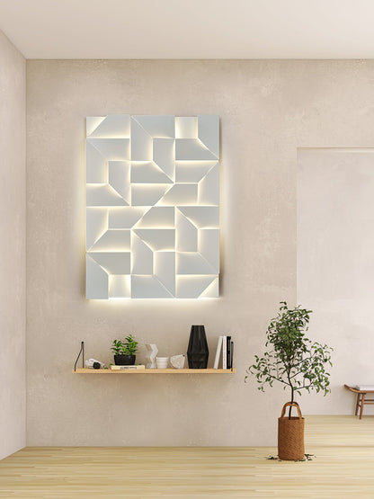 Shadows Grand Plug-in Sconce LED Wall Light - White Metal