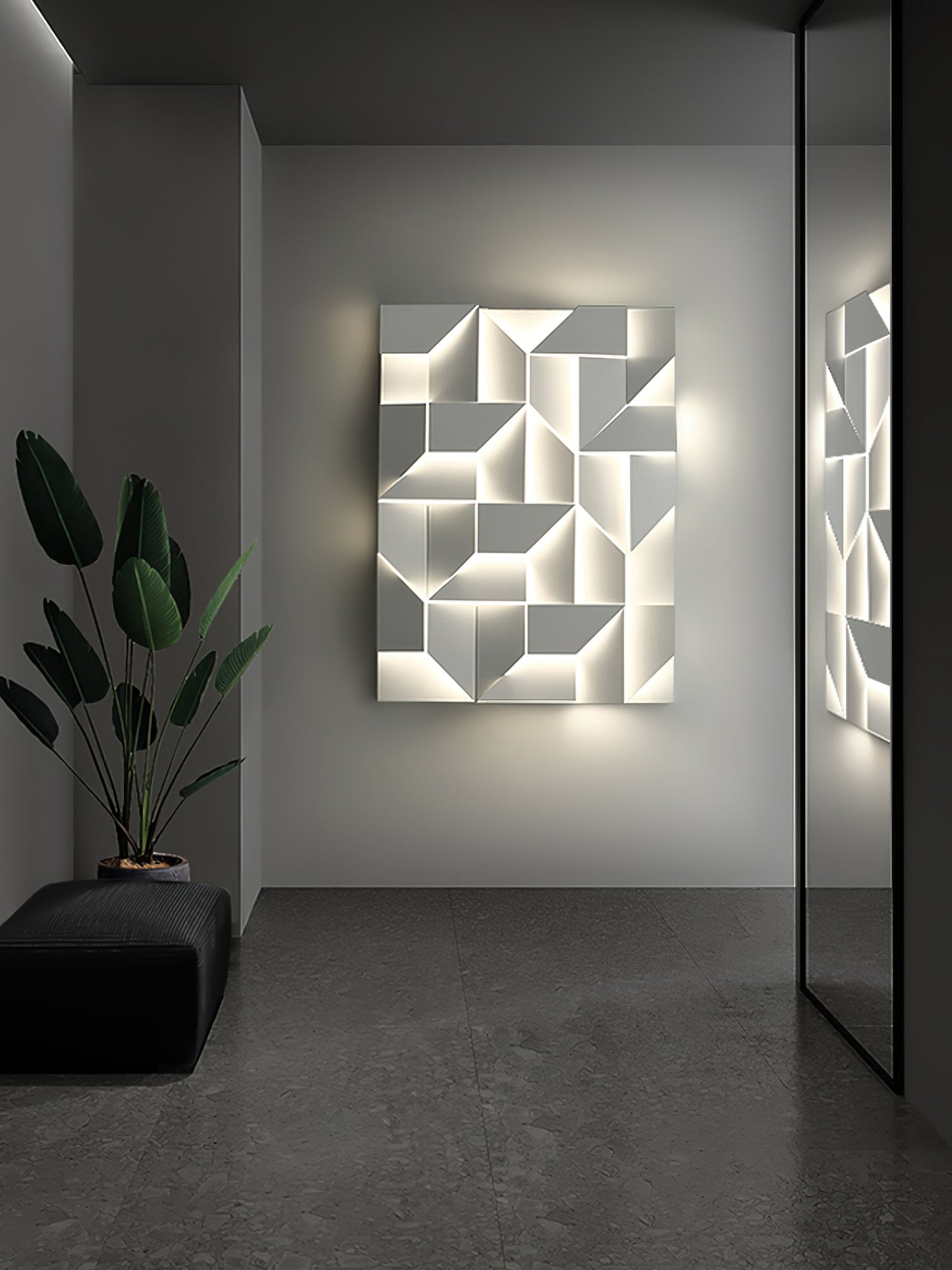 Shadows Grand Plug-in Sconce LED Wall Light - White Metal