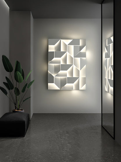Shadows Grand Plug-in Sconce LED Wall Light - White Metal