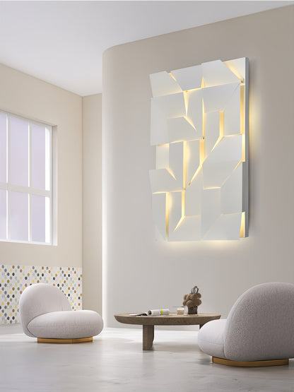 Shadows Grand Plug-in Sconce LED Wall Light - White Metal