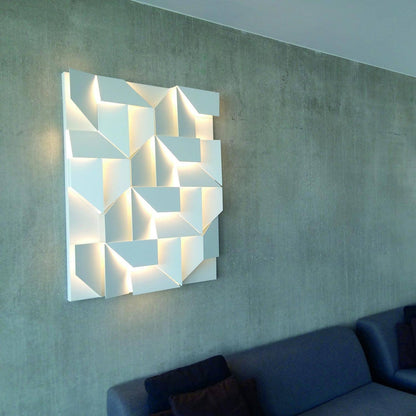 Shadows Grand Plug-in Sconce LED Wall Light - White Metal