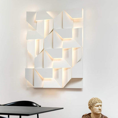 Shadows Grand Plug-in Sconce LED Wall Light - White Metal