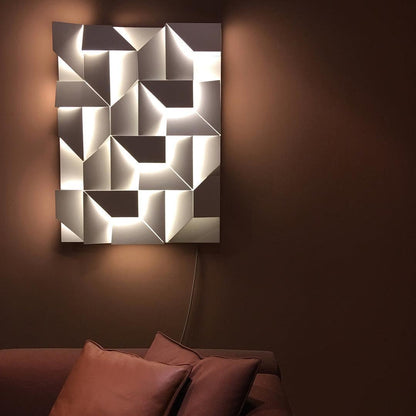 Shadows Grand Plug-in Sconce LED Wall Light - White Metal