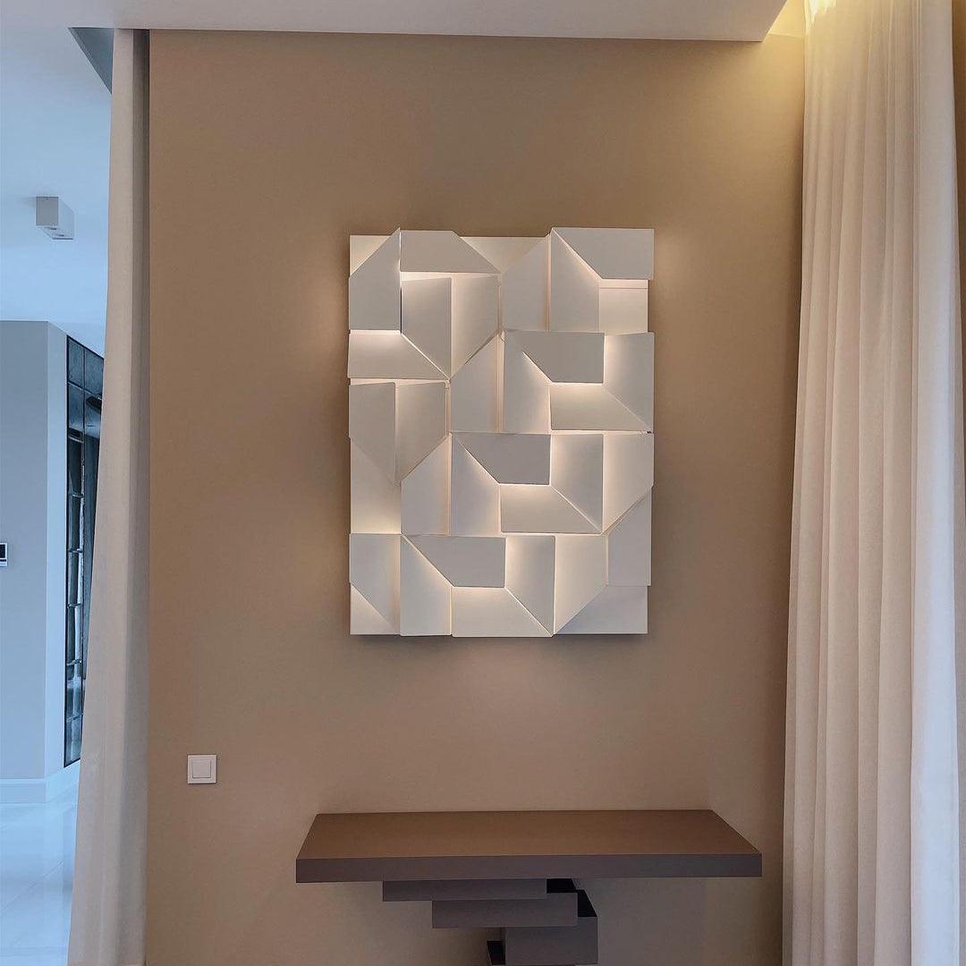 Shadows Grand Plug-in Sconce LED Wall Light - White Metal