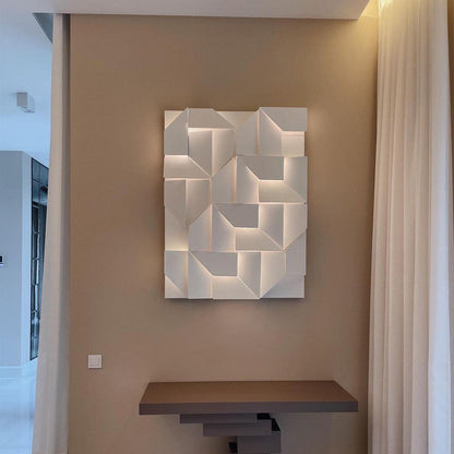 Shadows Grand Plug-in Sconce LED Wall Light - White Metal