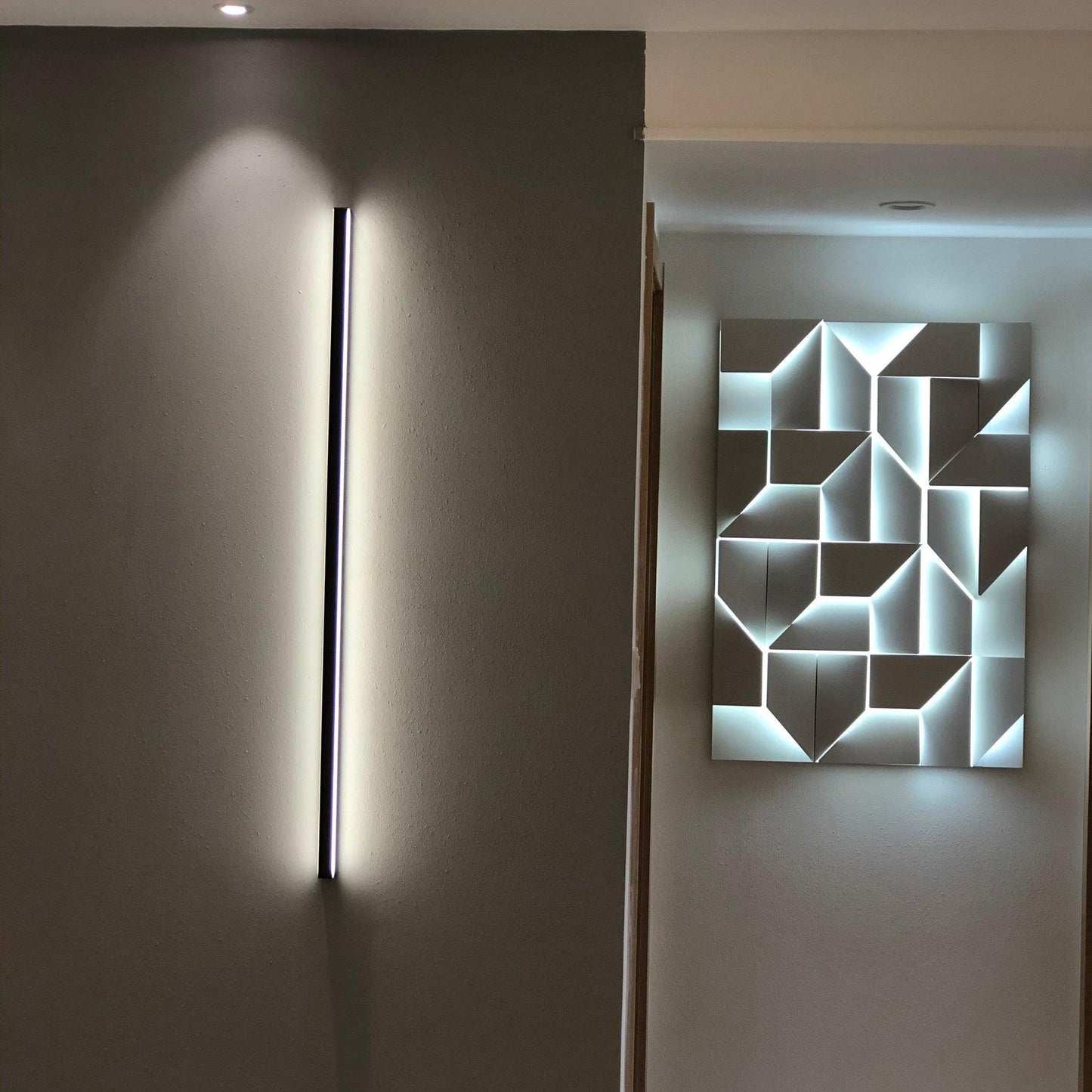 Shadows Grand Plug-in Sconce LED Wall Light - White Metal