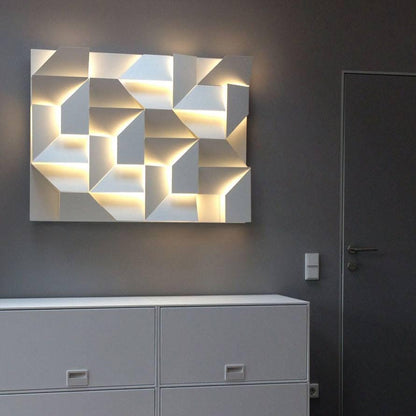 Shadows Grand Plug-in Sconce LED Wall Light - White Metal