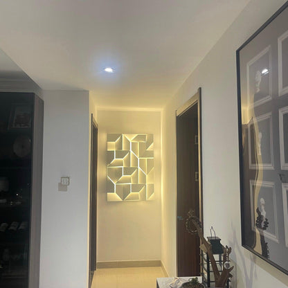Shadows Grand Plug-in Sconce LED Wall Light - White Metal