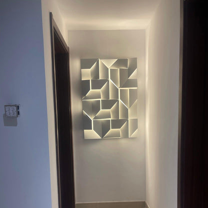 Shadows Grand Plug-in Sconce LED Wall Light - White Metal