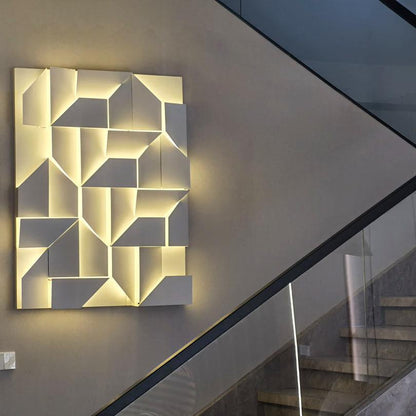 Shadows Grand Plug-in Sconce LED Wall Light - White Metal